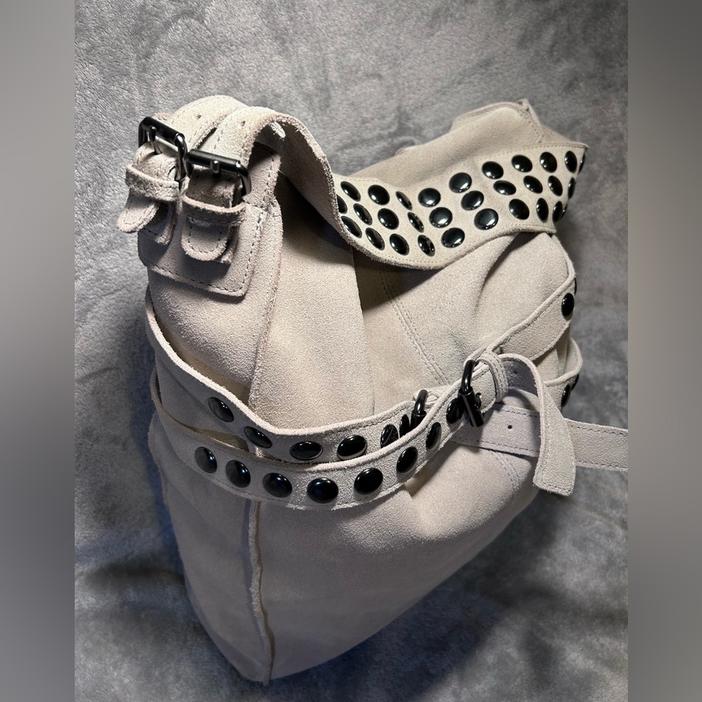 Twiggy London Studded Suede Slouchy Large Hobo - Picture 5 of 10